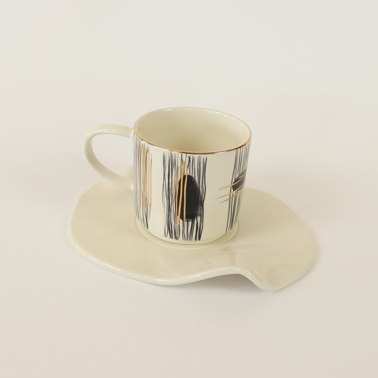 caneca abstrato preto 595