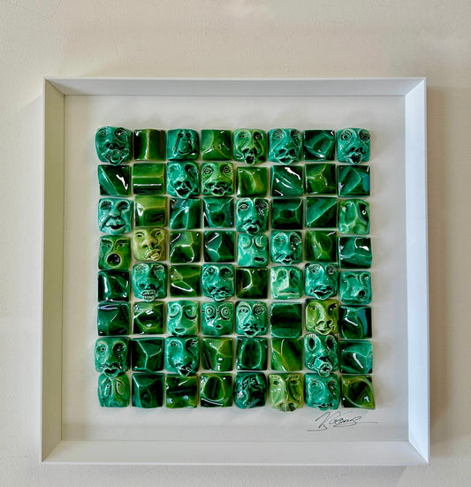 Rostos 50 x 50 cm - Verde Caldas - Ref. 49308