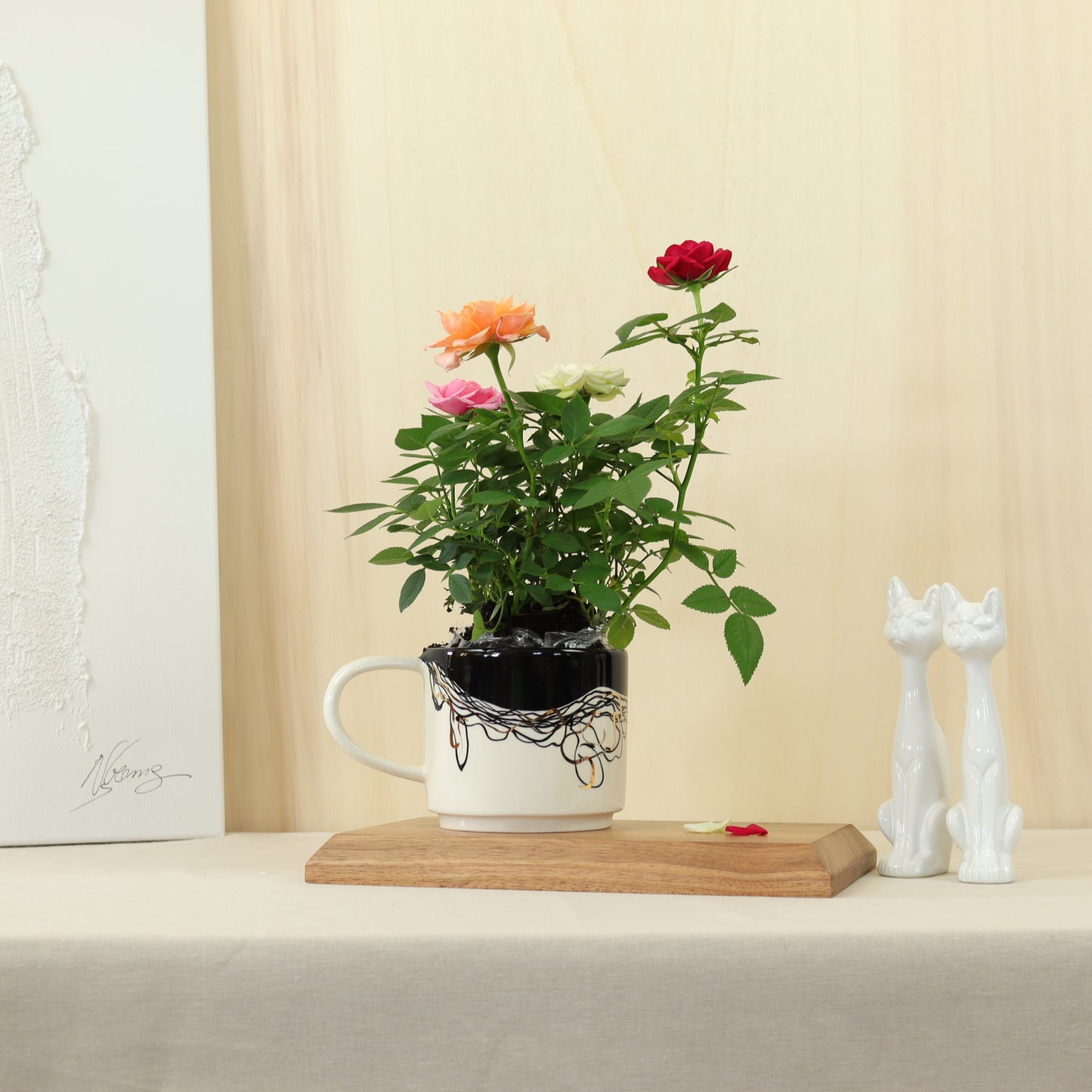 caneca abstrato preto 490