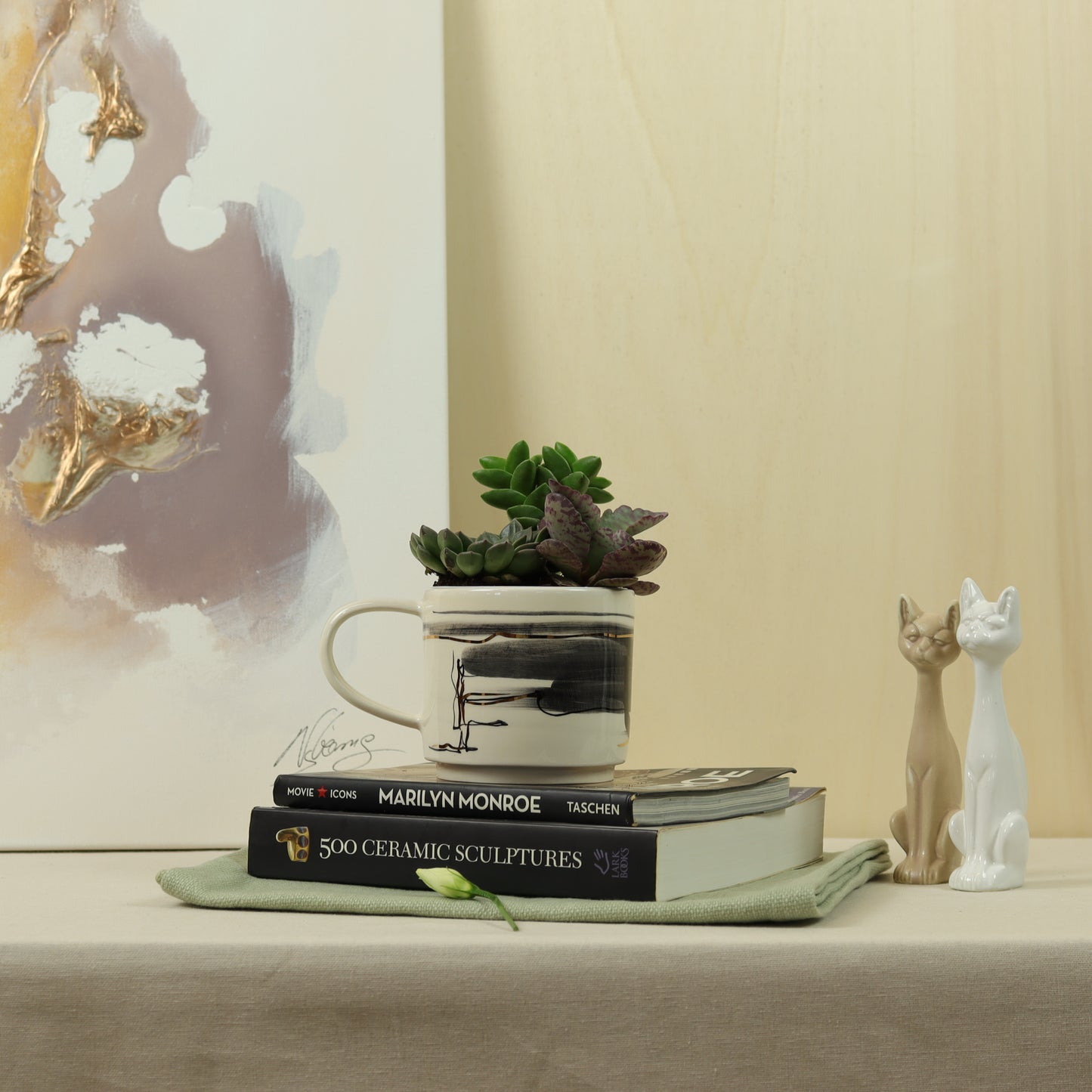 caneca abstrato preto 529