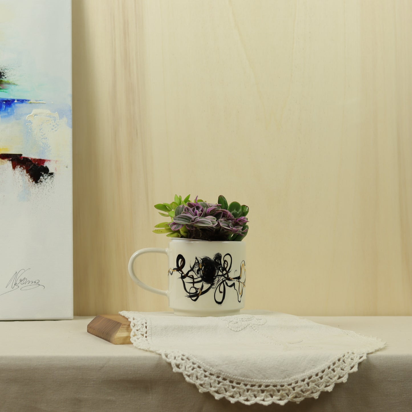 caneca abstrato preto 589