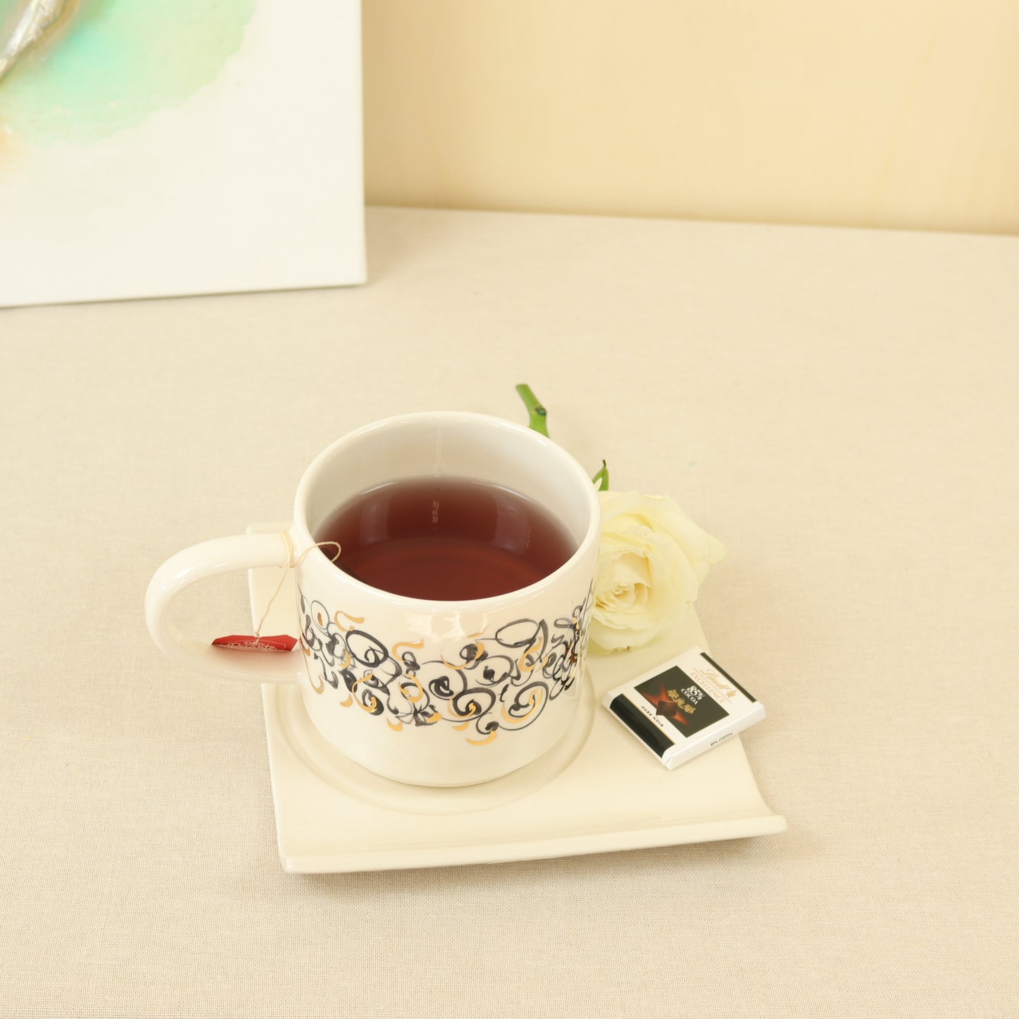 caneca abstrato preto 547