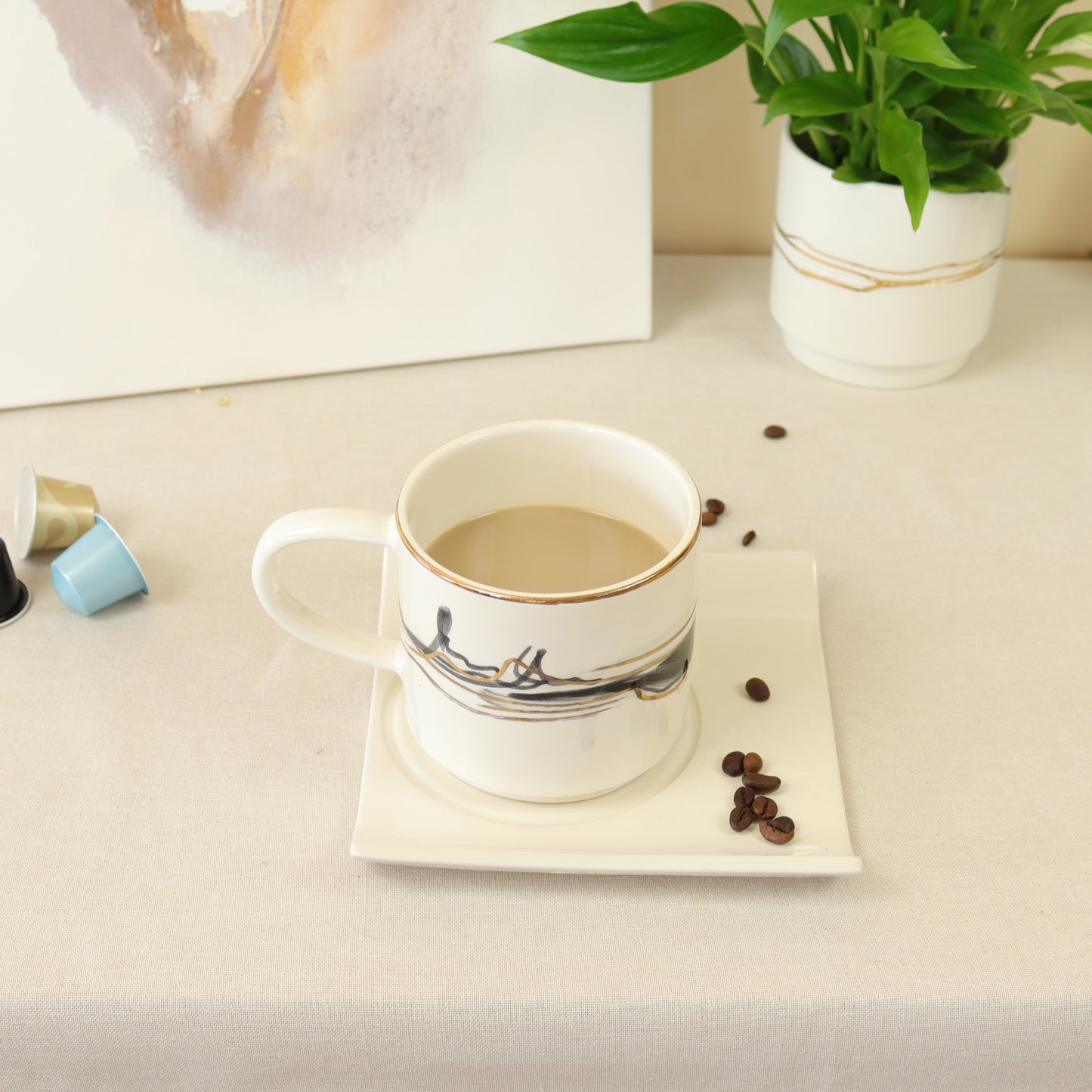 caneca abstrato preto 286