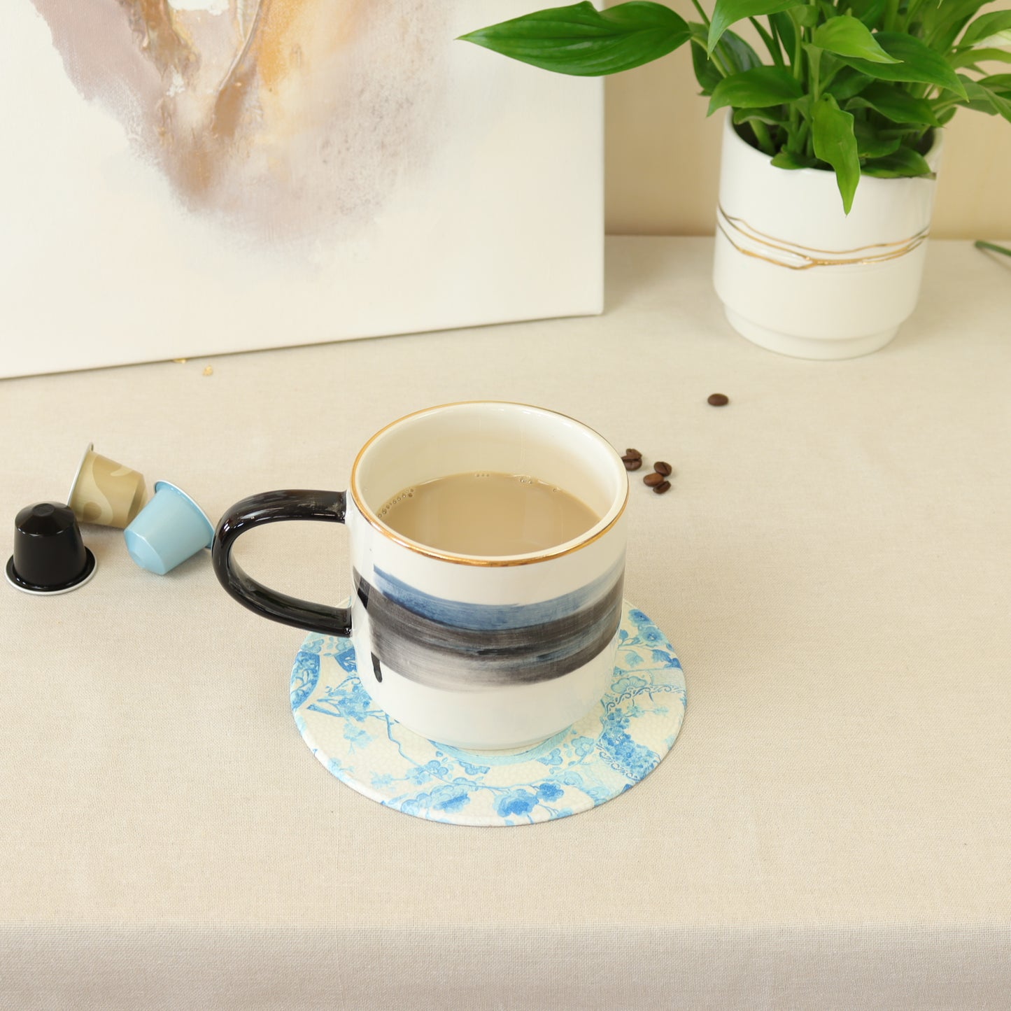 caneca abstrato preto 397