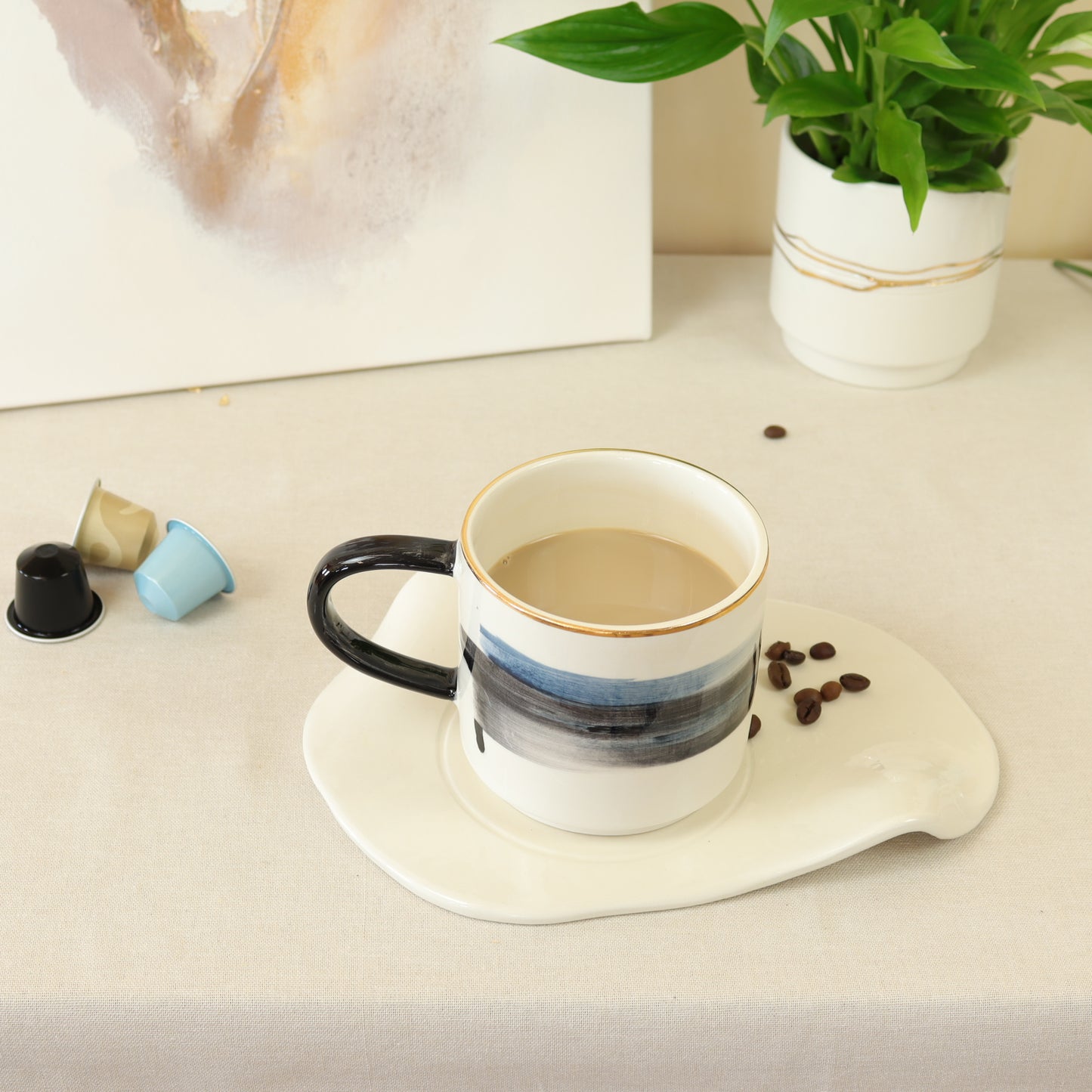 caneca abstrato preto 397