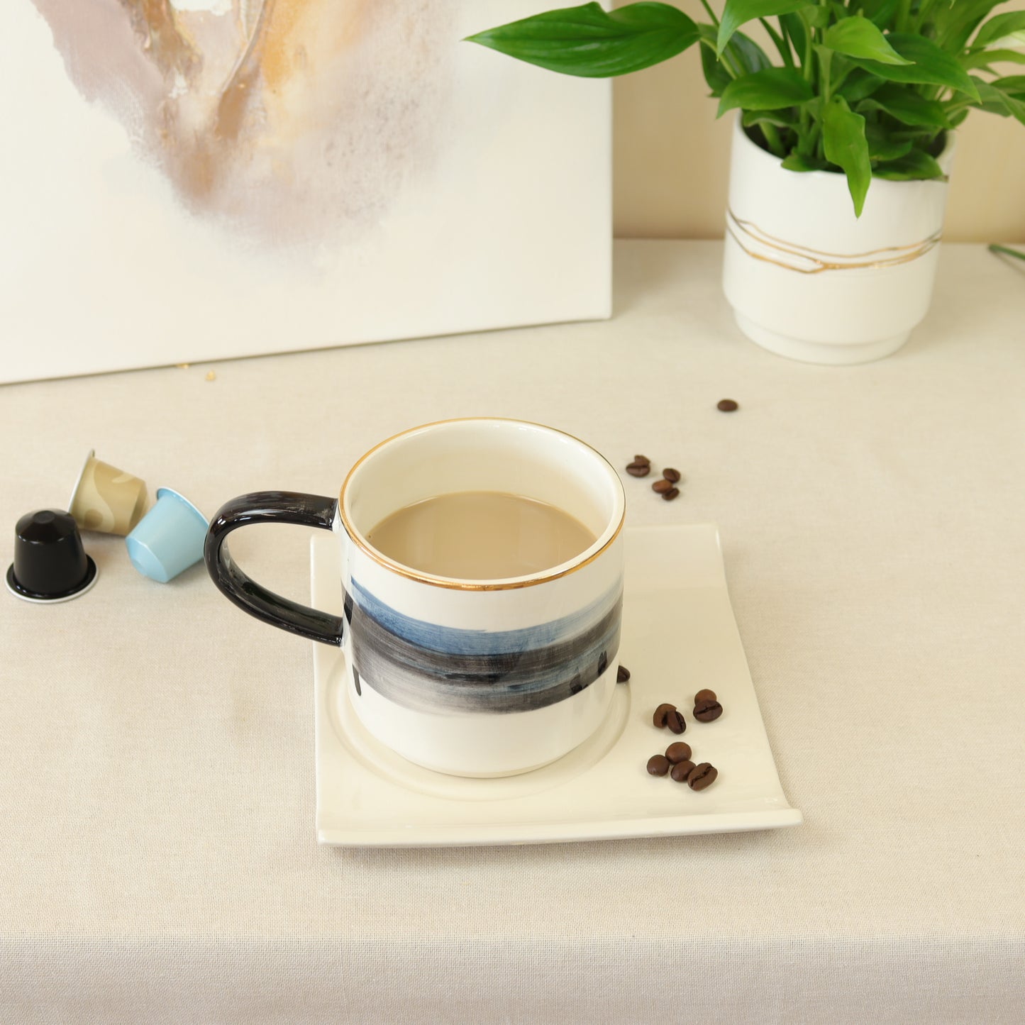 caneca abstrato preto 397