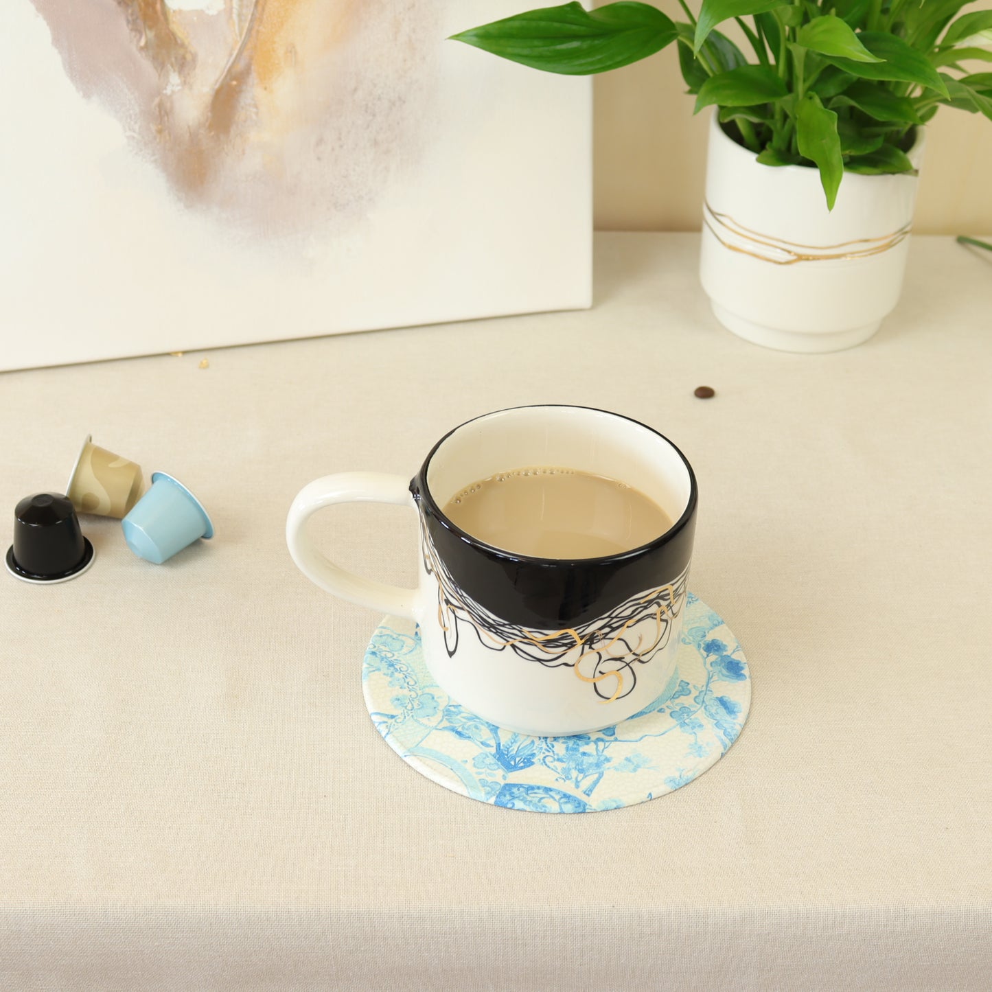 caneca abstrato preto 490