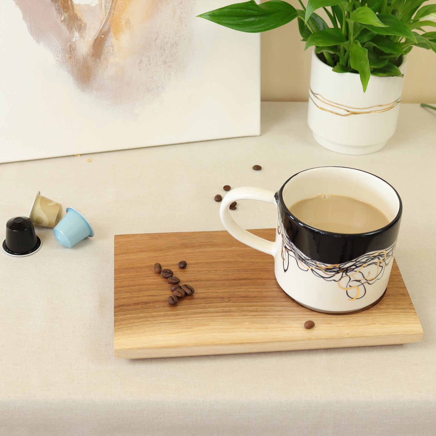 caneca abstrato preto 490