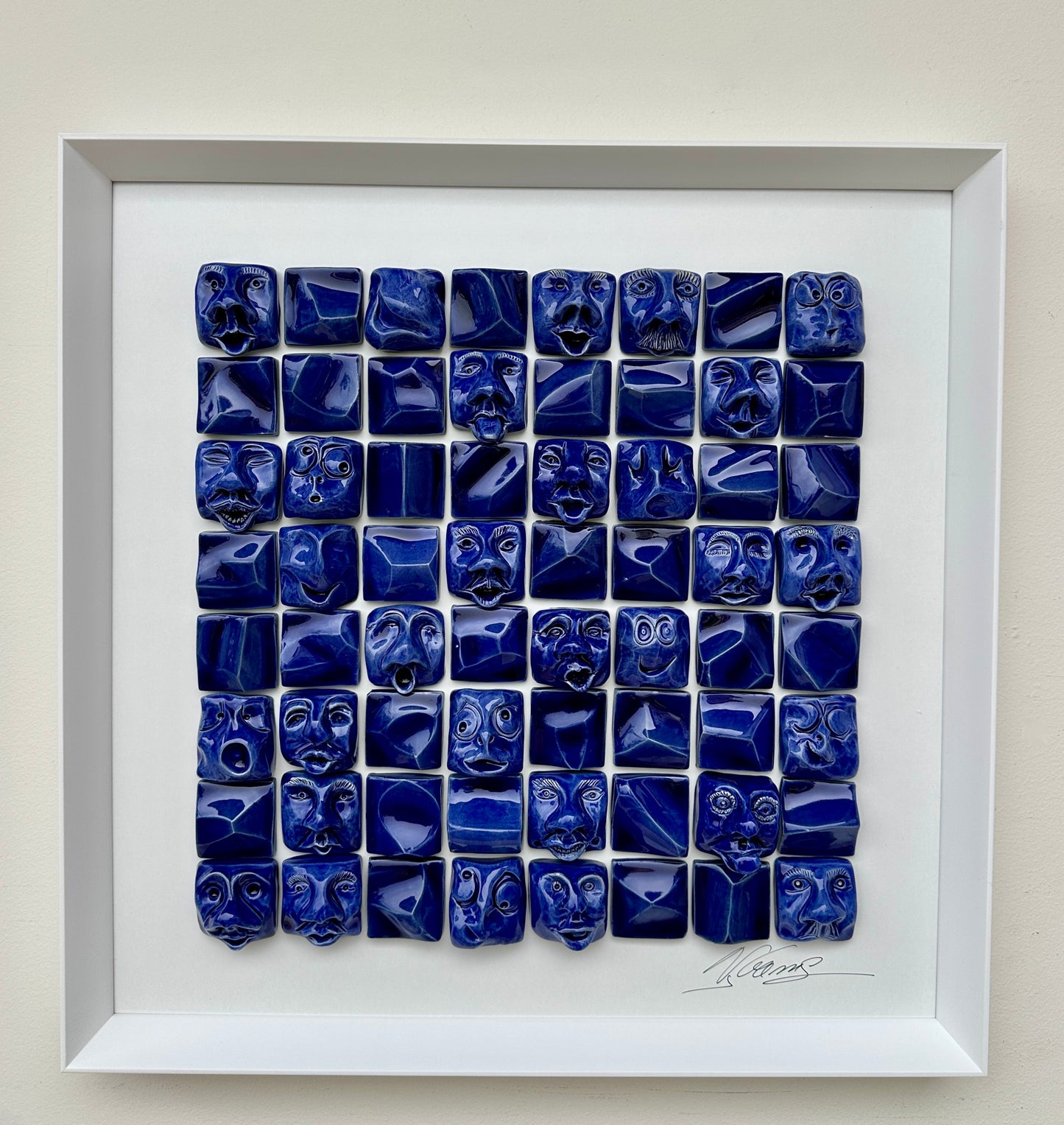 Rostos 50 x 50 cm - Azul - Ref. 49124