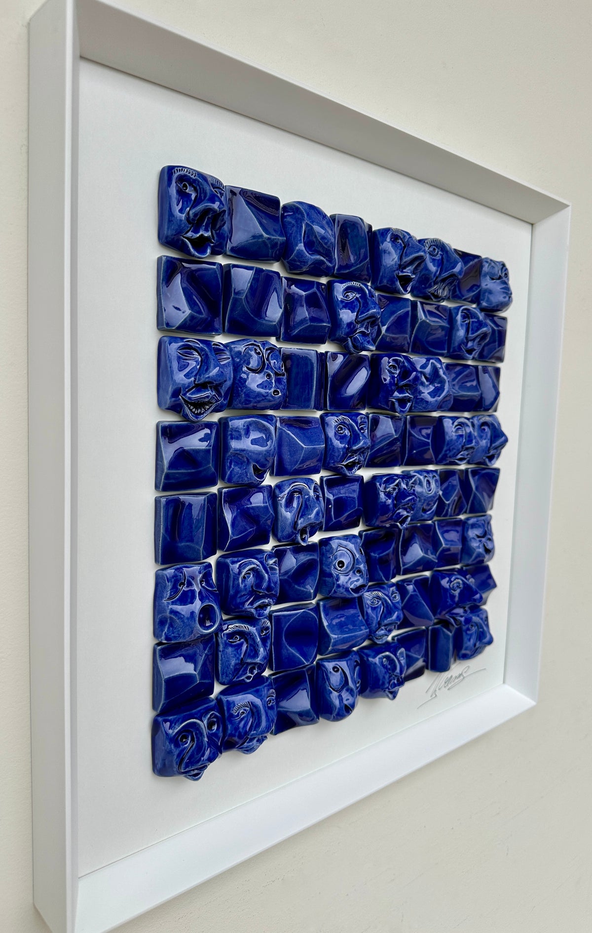 Rostos 50 x 50 cm - Azul - Ref. 49124