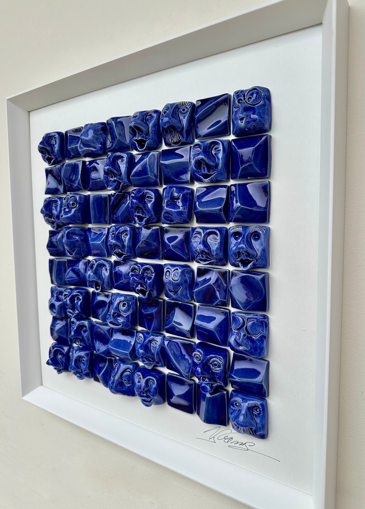 Rostos 50 x 50 cm - Azul - Ref. 49124
