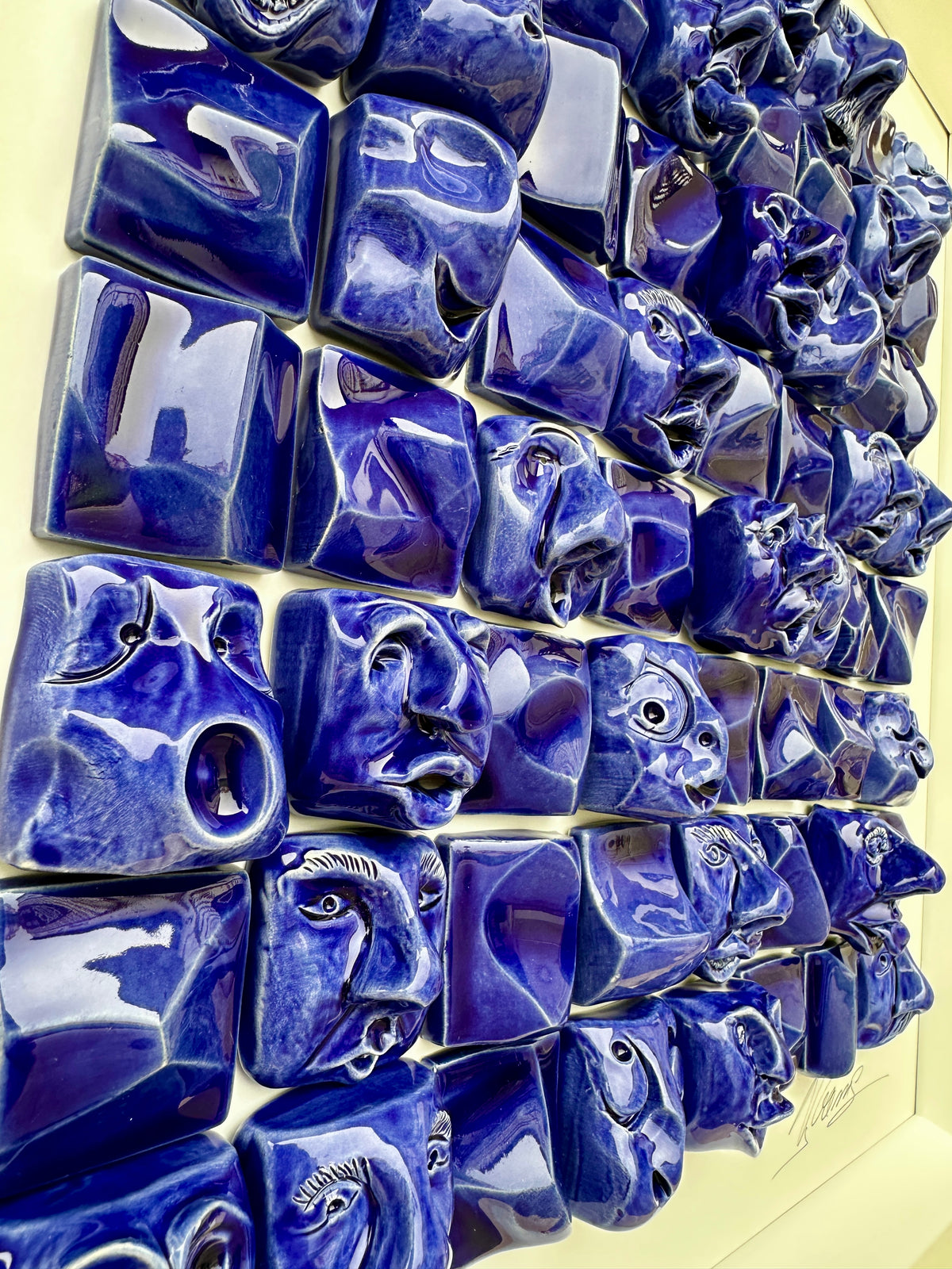Rostos 50 x 50 cm - Azul - Ref. 49124
