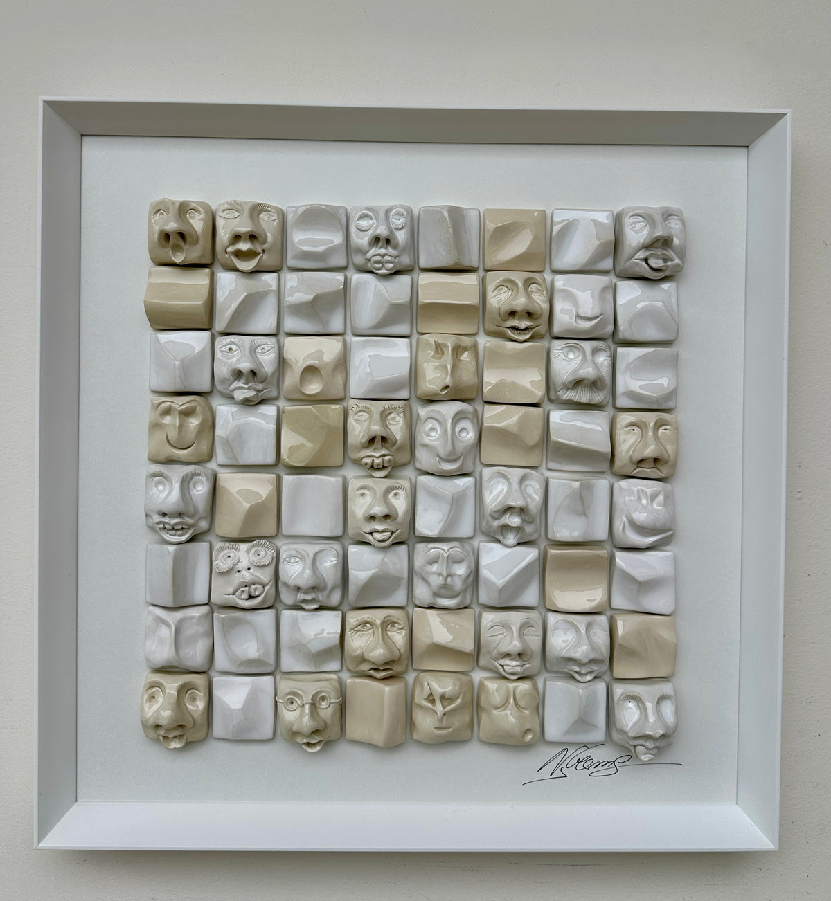 Rostos 50 x 50 cm - Areia - Ref. 49123