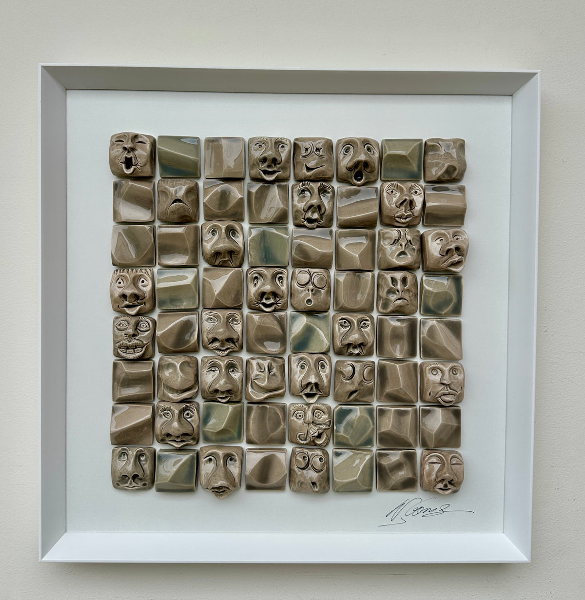 Rostos 50 x 50 cm - Marfim - Ref. 49121