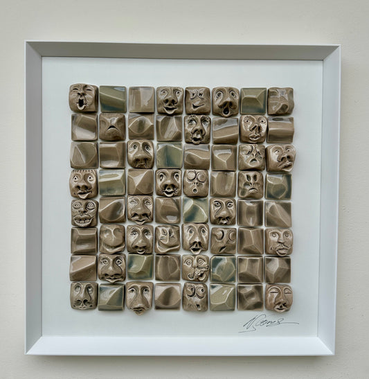 Rostos 50 x 50 cm - Marfim - Ref. 49121