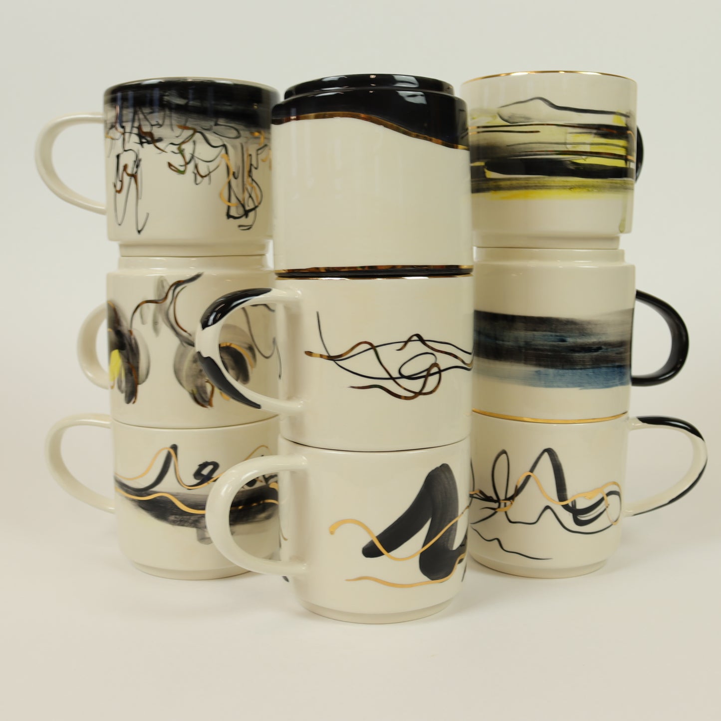 caneca abstrato preto 462