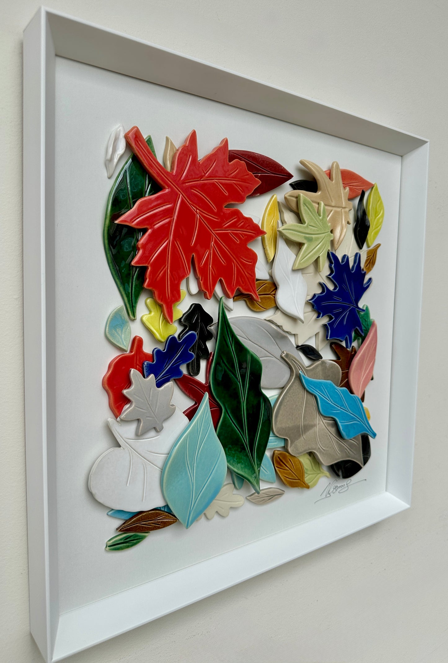 Folhas — Arte em Cerâmica 50 × 50 cm - Ref. 49109