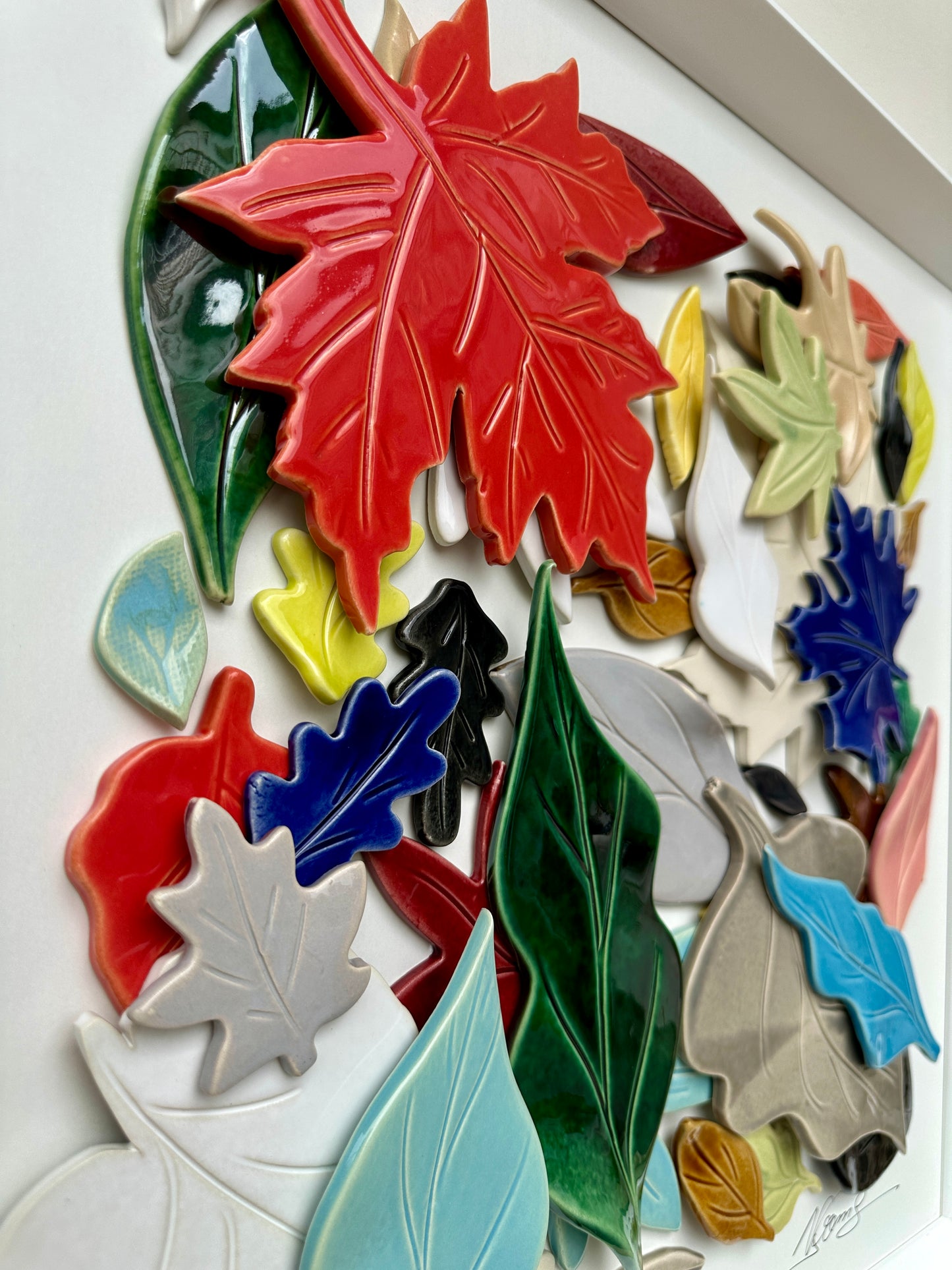 Folhas — Arte em Cerâmica 50 × 50 cm - Ref. 49109