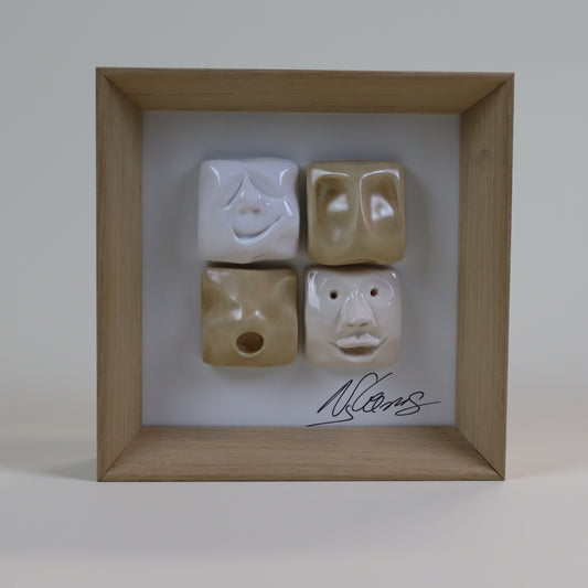 Quadro de Cerâmica Artesanal | 4 Rostos