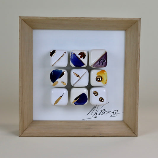 Quadro de Cerâmica "Cubos de Ouro" | Ouro Genuíno 24K |