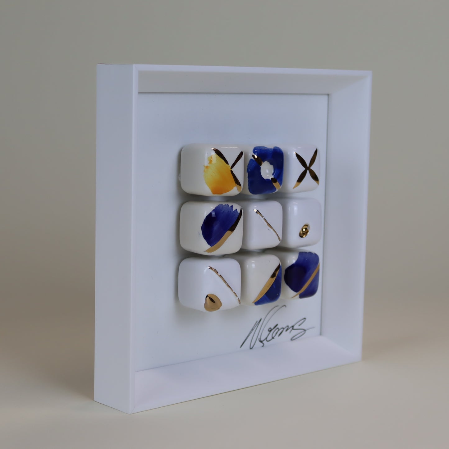 Quadro de Cerâmica "Cubos de Ouro" | Ouro Genuíno 24K |