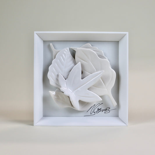 Quadro com Cerâmica Artesanal | Folhas