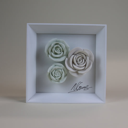 Quadro com Cerâmica Artesanal | Rosas