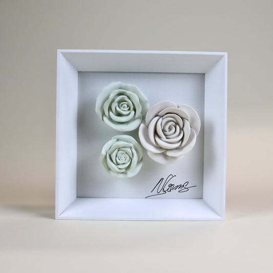 Quadro com Cerâmica Artesanal | Rosas